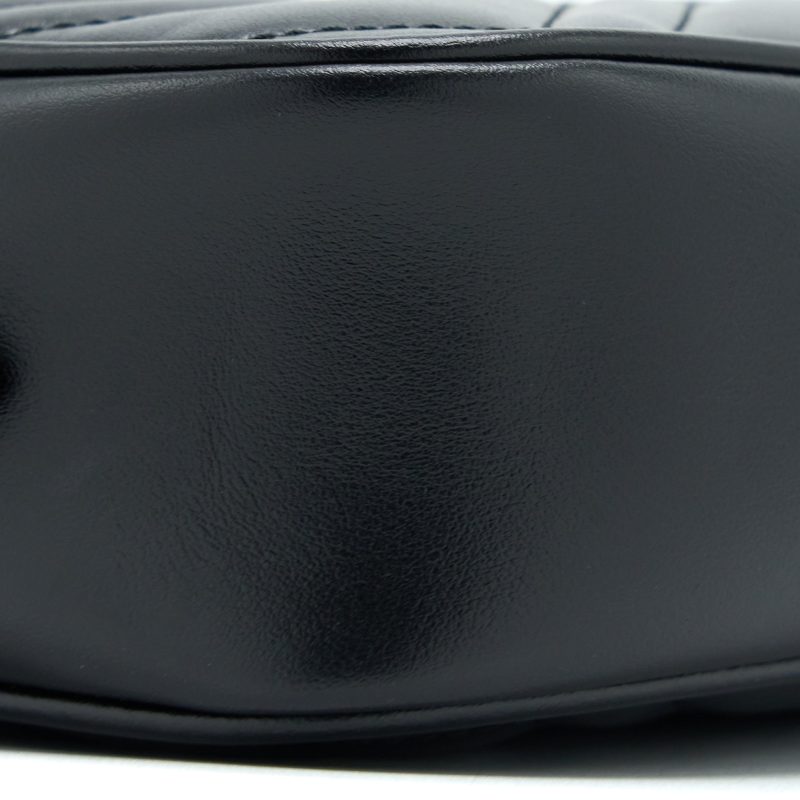 Gucci GG Mini Marmont Matelassé Bag Black GHW - Barde - Image 9
