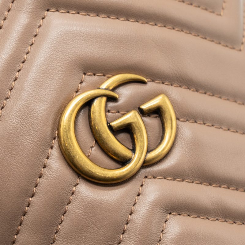 Gucci GG Marmont Mini Bucket Bag Beige GHW - Barde - Image 8