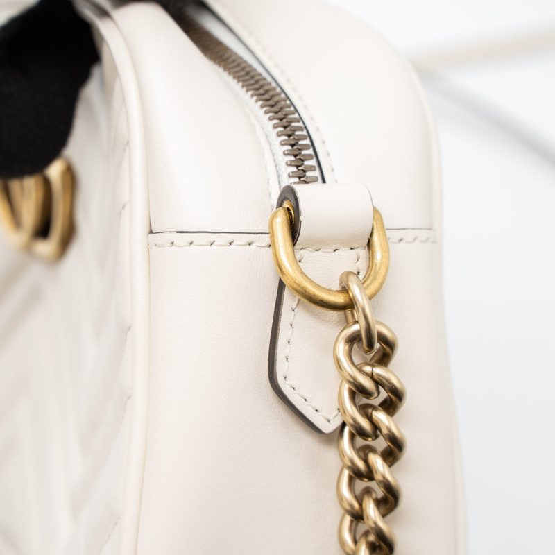 Gucci GG Marmont Camera Shoulder Bag Calfskin White GHW - Barde - Image 9