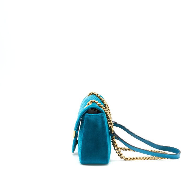 Gucci Mini Marmont Flap Bag Velvet Green - Barde - Image 4