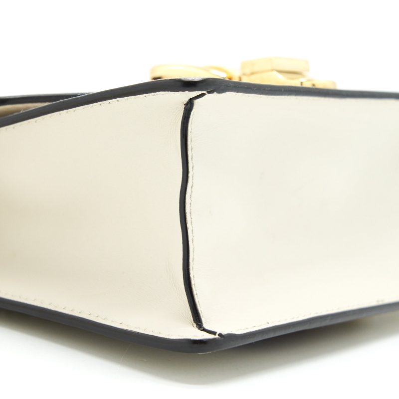 GUCCI SYLVIE MINI LEATHER CHAIN BAG IN WHITE GHW - Barde - Image 6