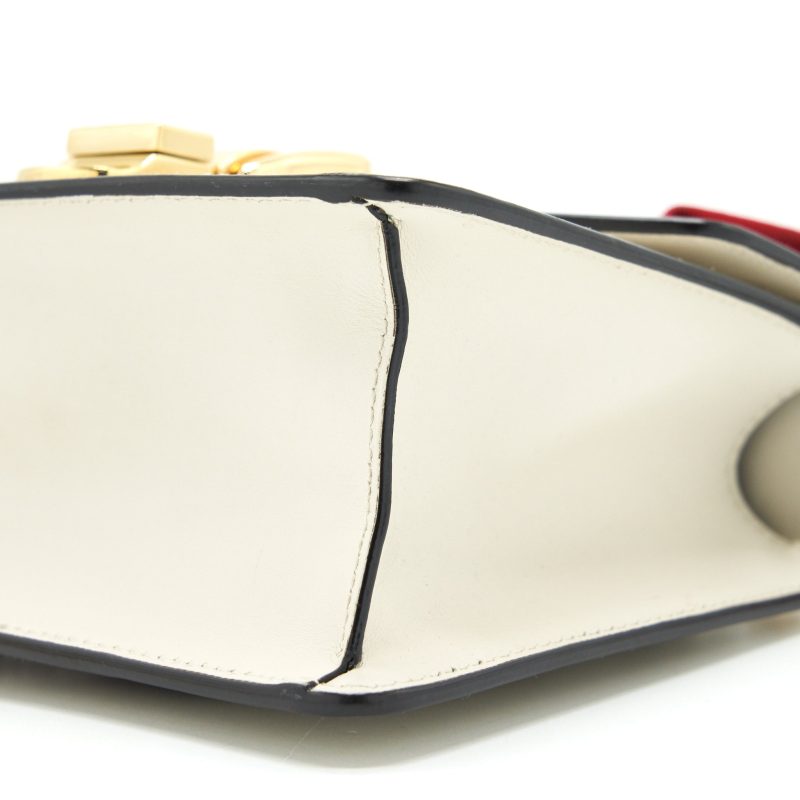 GUCCI SYLVIE MINI LEATHER CHAIN BAG IN WHITE GHW - Barde - Image 7