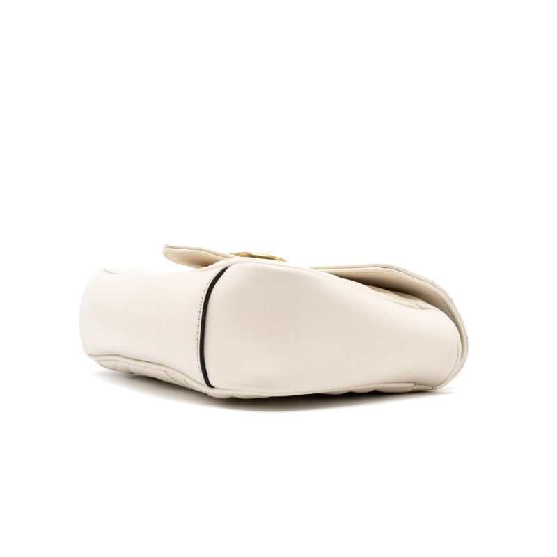 Gucci GG Marmont Mini Bag Matelassé Calfskin White Brushed GHW - Barde - Image 10