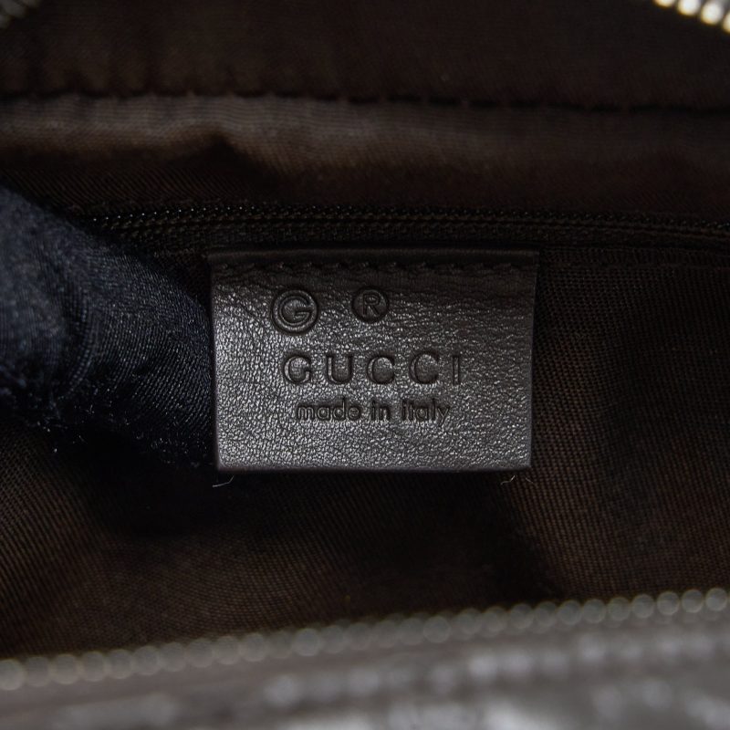 Gucci GG Print Pouch Calfskin Dark Brown SHW - Barde - Image 9