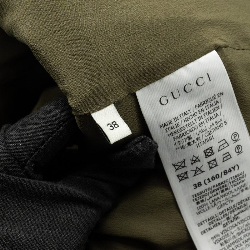 Gucci Size 38 Lace Collar Dress Wool Brown - Barde - Image 10