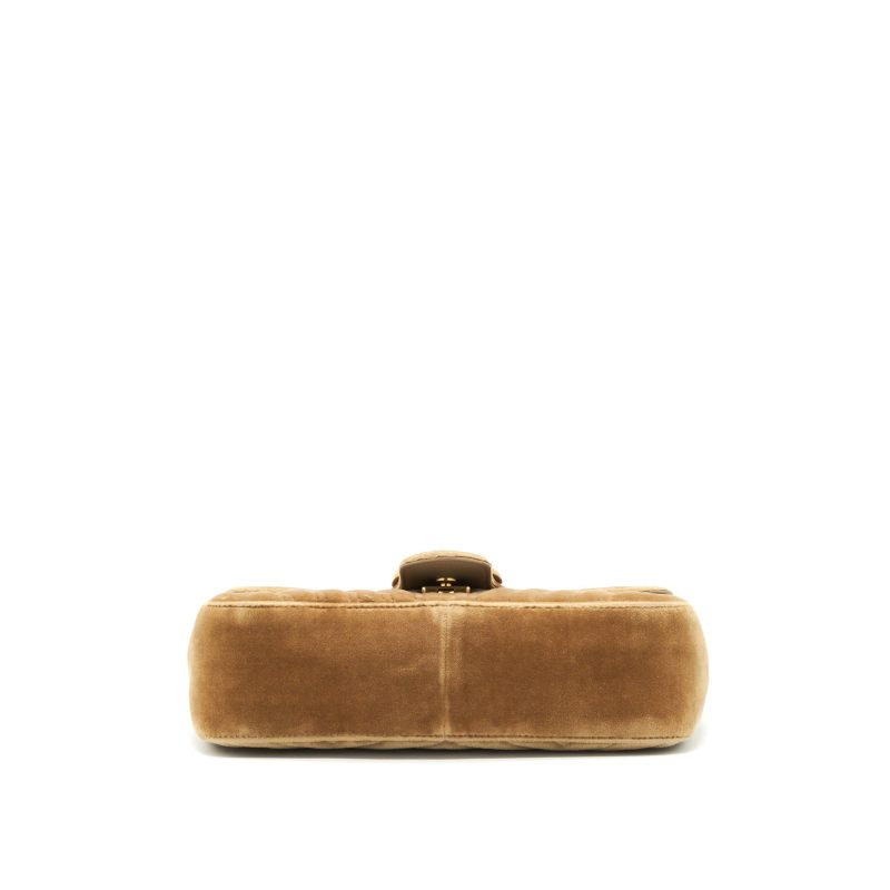 Gucci Marmont bag velvet gold tan GHW - Barde - Image 5