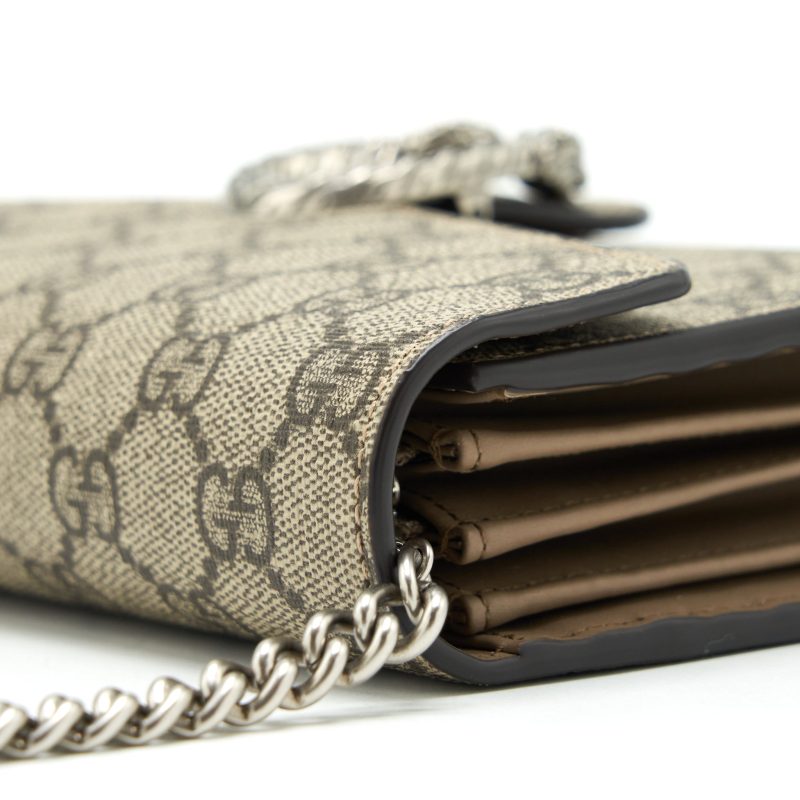 Gucci Dionysus Chain Wallet Beige GG Supreme Canvas And Leather SHW - Barde - Image 6
