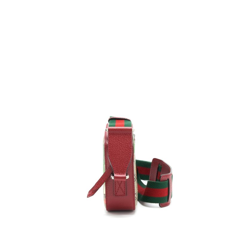 Gucci Printed Supreme Canvas Camera Bag Red - Barde - Image 3