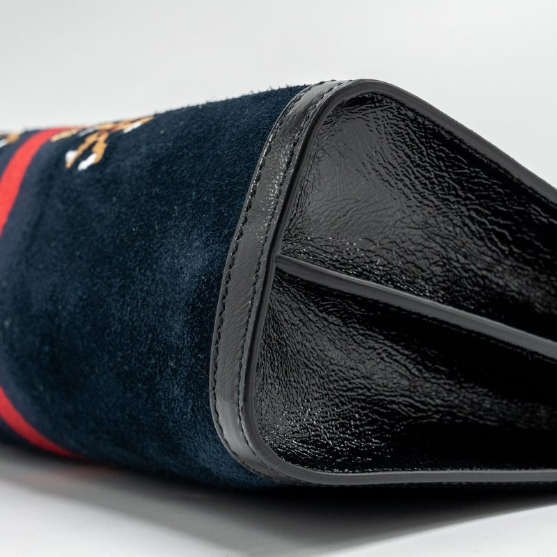 Gucci Ophidia Chain Bag Dragon Embroidered Suede Blue/Black/Multicolour GHW - Barde - Image 7