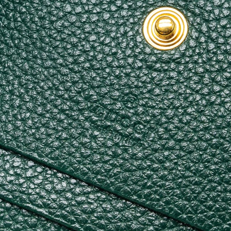 Gucci zumi mini wallet with chain calfskin dark green GHW - Barde - Image 10