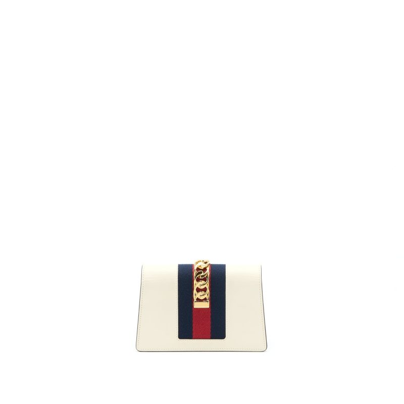 Gucci Sylvie Mini Chain Bag Calfskin White GHW - Barde - Image 2