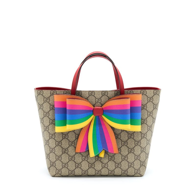 Gucci Children's GG Supreme/Multicolour Bow Tote - Barde