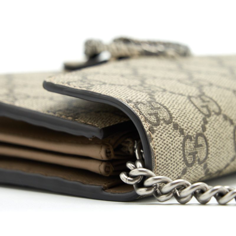 Gucci Dionysus GG Supreme Chain Wallet Beige SHW - Barde - Image 6