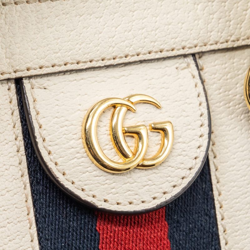 Gucci Ophidia Small Tote Bag Calfskin White/ Multicolour GHW - Barde - Image 10
