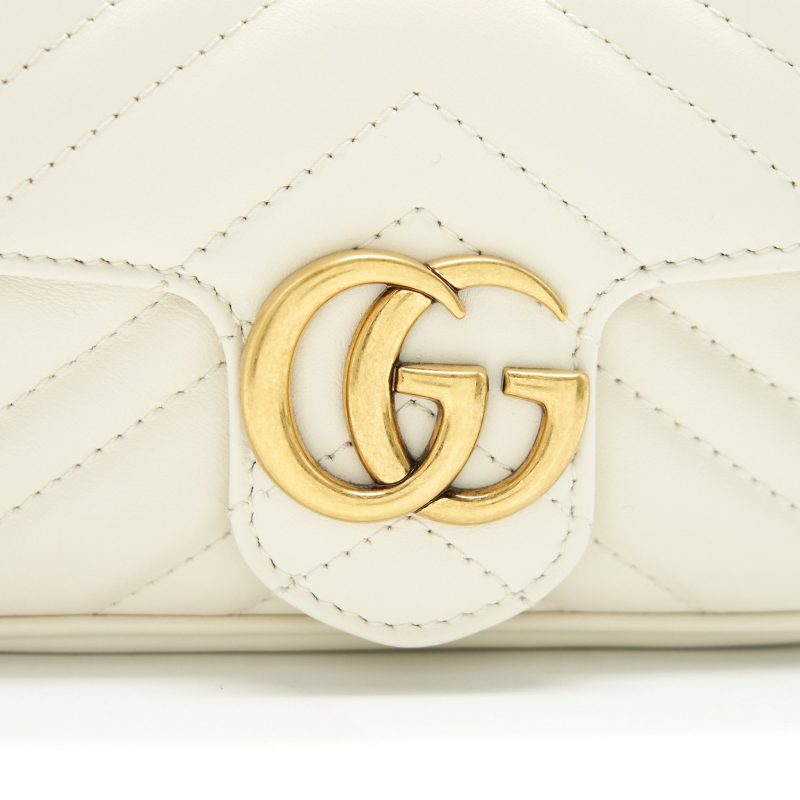 Gucci GG Marmont Super Mini Bag in White - Barde - Image 10