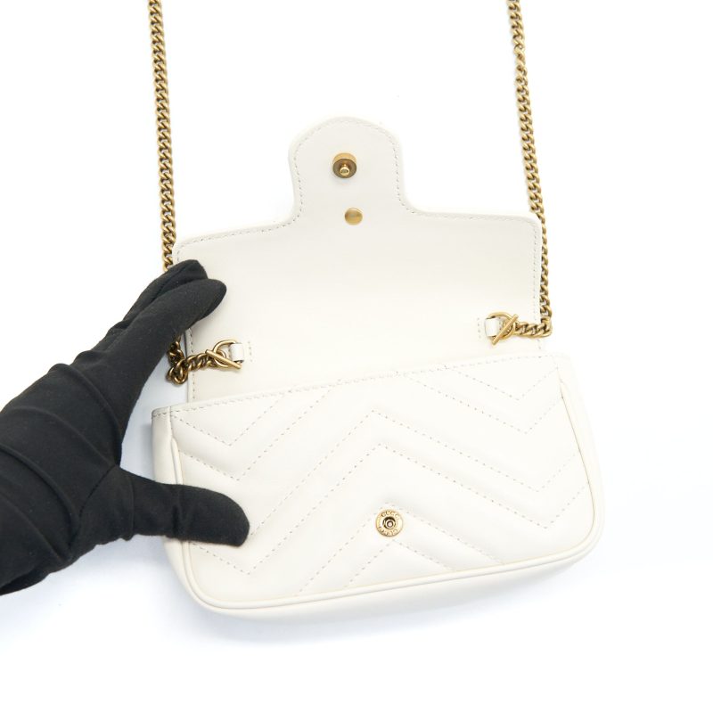 Gucci GG Marmont Super Mini Bag in White - Barde - Image 8