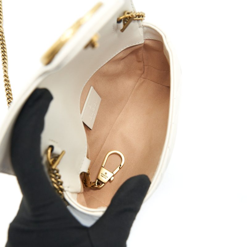 Gucci GG Marmont Super Mini Bag in White - Barde - Image 9