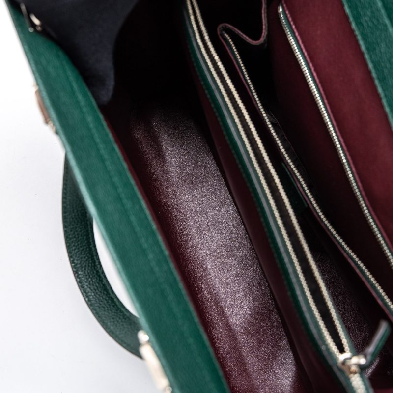 Gucci Top Handle Zumi Bag Calfskin Green Multicolour Hardware - Barde - Image 6