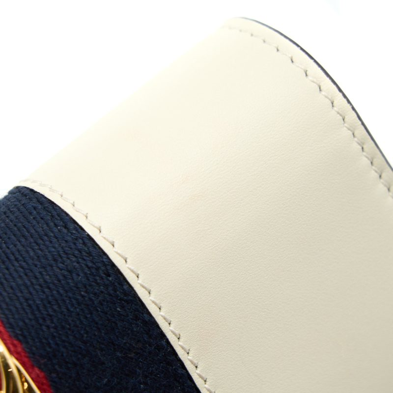 Gucci Sylvie Mini Chain Bag Calfskin White GHW - Barde - Image 8