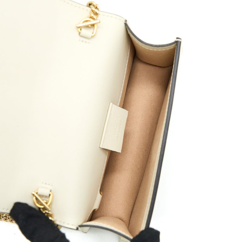 Gucci Sylvie Mini Chain Bag Calfskin White GHW - Barde - Image 5