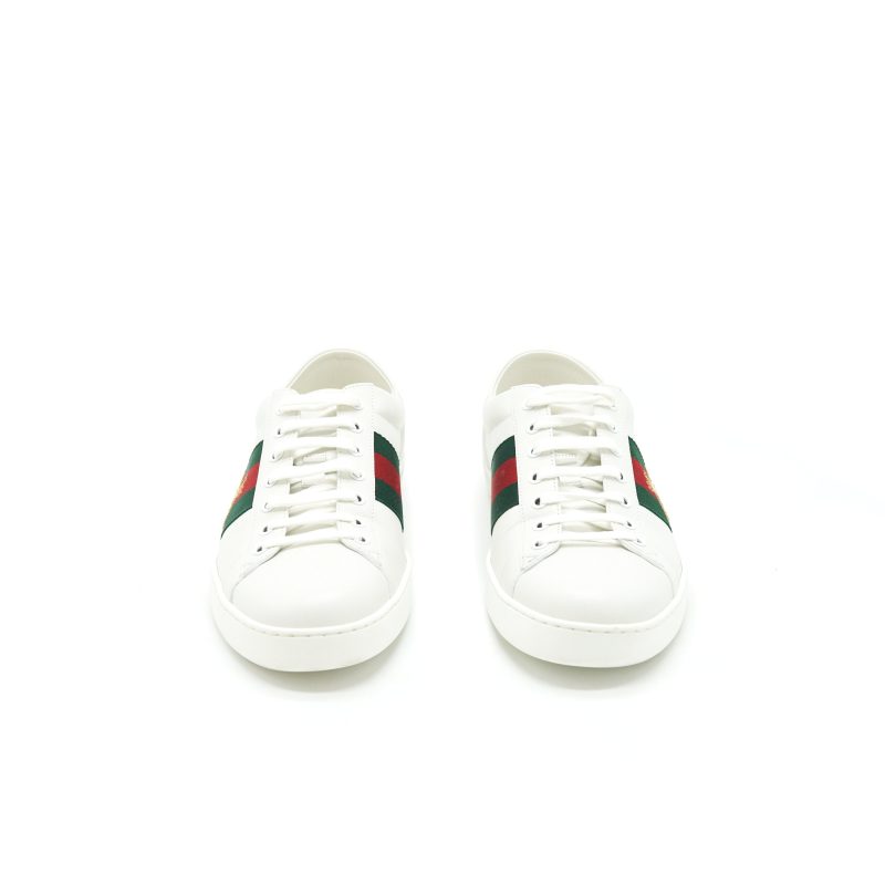 Gucci size 10 Men's White Sneaker Bee Pattern - Barde - Image 2