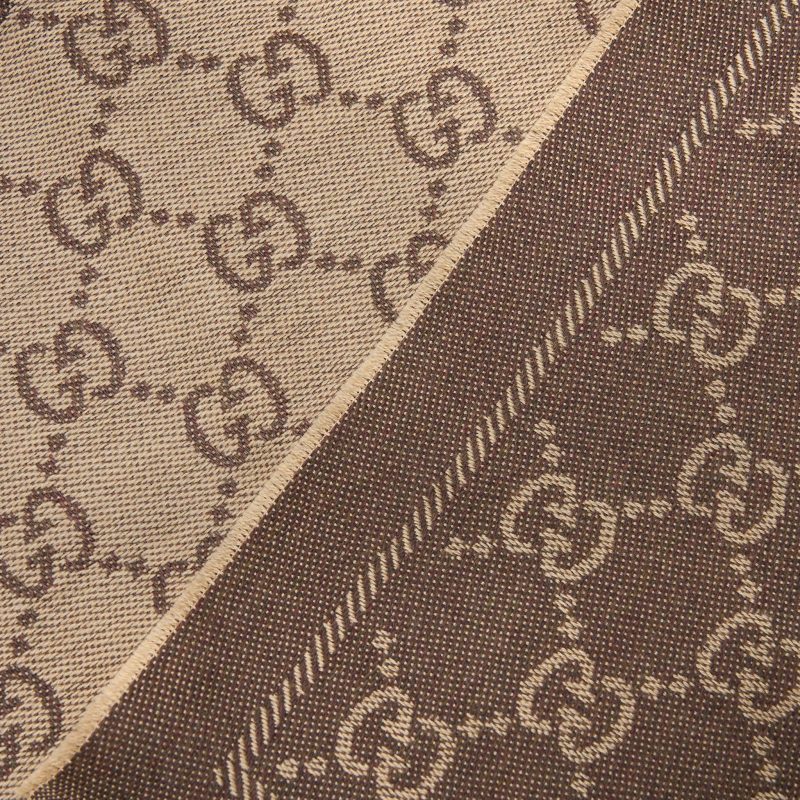 Gucci 180x48cm Scarf Wool Brown - Barde - Image 3