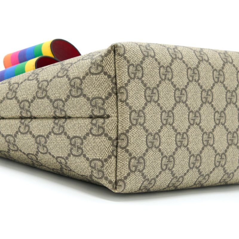 Gucci Children's GG Supreme/Multicolour Bow Tote - Barde - Image 8