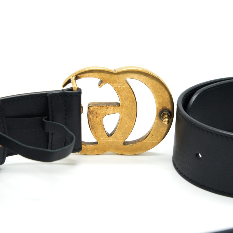 Gucci Wide Leather Belt with G Buckle 4cm wide size 80 - Barde - Image 3