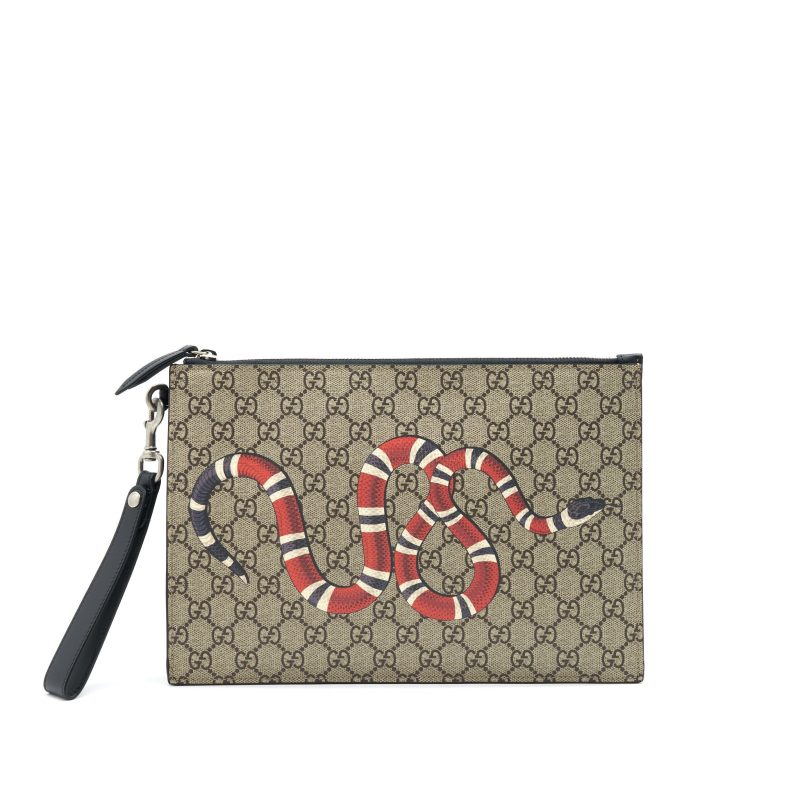 GUCCI MEN'S SNAKE MOTIF CLUTCH - Barde