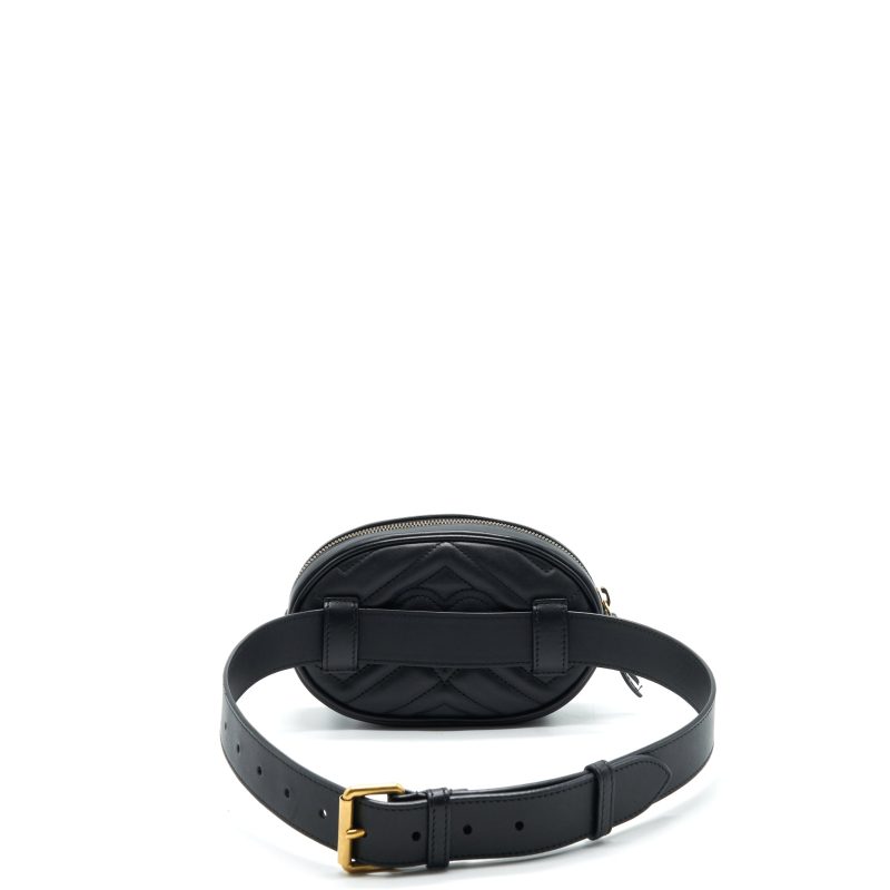 GUCCI GG MARMONT MATELASSE LEATHER BELT BAG BLACK SIZE 75 - Barde - Image 2