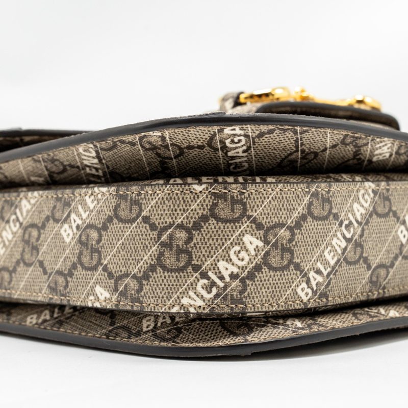 Gucci x Balenciaga Horsebit 1955 Bag GG Supreme/Balenciaga Print Canvas GHW - Barde - Image 6