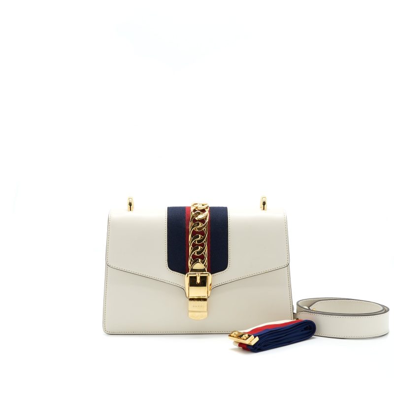 GUCCI SMALL SYLVIE BAG IN WHITE GHW - Barde