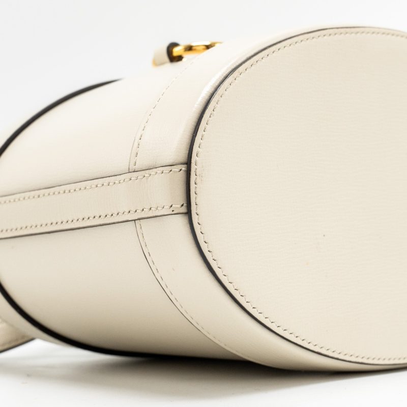 Gucci 1955 Horsebit Bucket Tote Bag Calfskin White GHW - Barde - Image 6