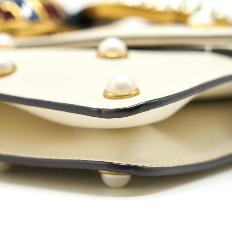 Gucci Embellished Broadway Bee Bag White - Barde - Image 4