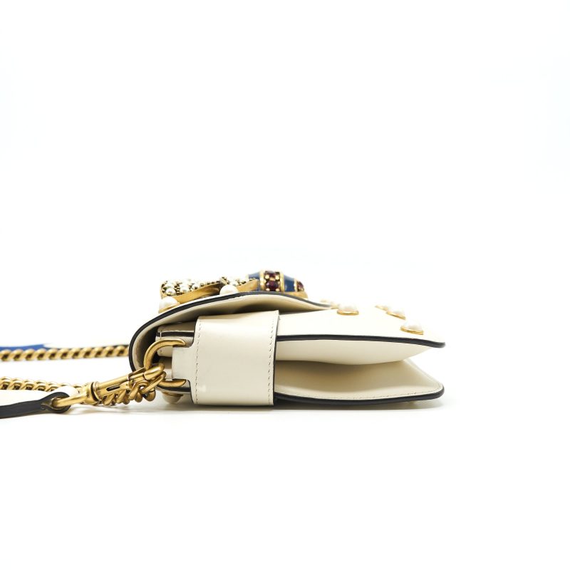 Gucci Embellished Broadway Bee Bag White - Barde - Image 5