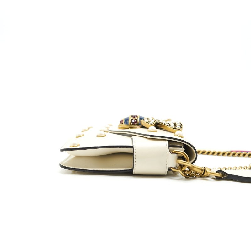 Gucci Embellished Broadway Bee Bag White - Barde - Image 6