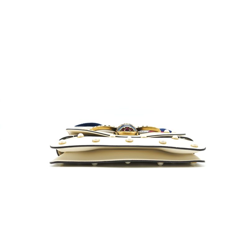 Gucci Embellished Broadway Bee Bag White - Barde - Image 7