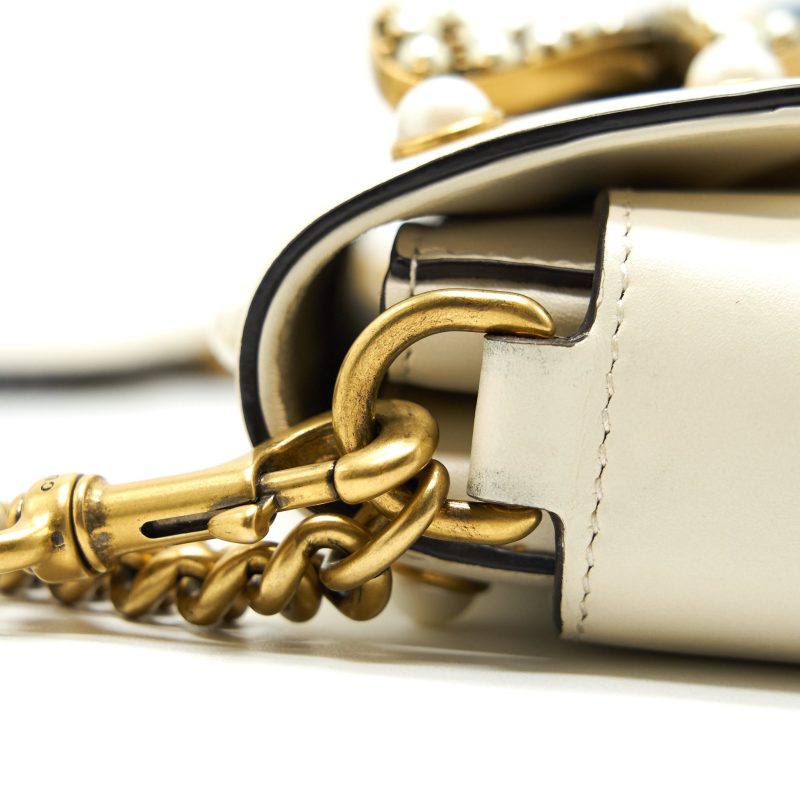 Gucci Embellished Broadway Bee Bag White - Barde - Image 8