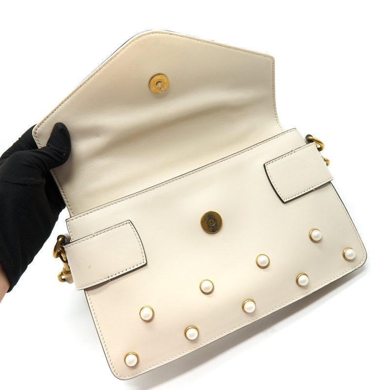 Gucci Embellished Broadway Bee Bag White - Barde - Image 9