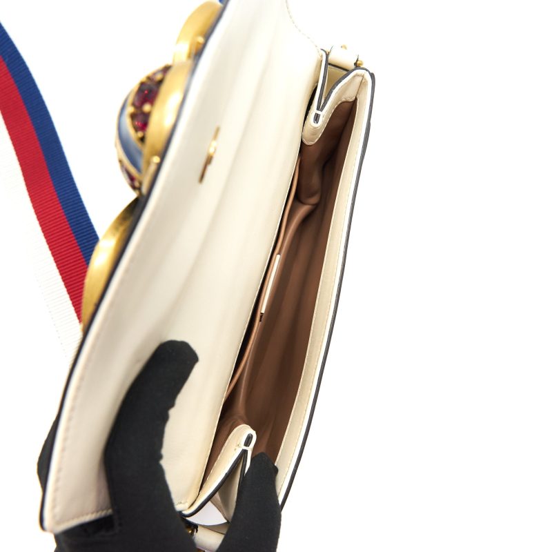 Gucci Embellished Broadway Bee Bag White - Barde - Image 10