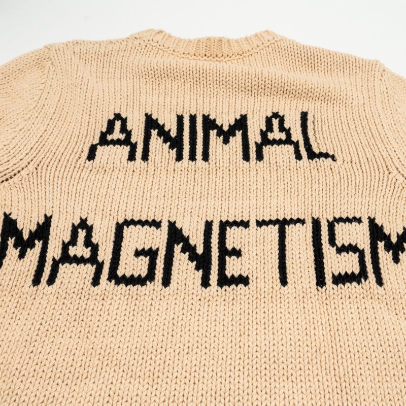 Gucci Size M Animal Magnetism Intarsia Knit Ribbed Cotton Sweater Beige - Barde - Image 9