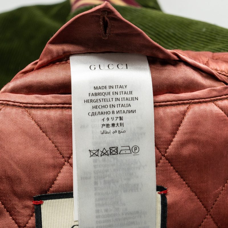 GUCCI Size 48 Embroidered Corduroy ‘Modern Future’ Bomber Jacket Cotton Multicolour - Barde - Image 9