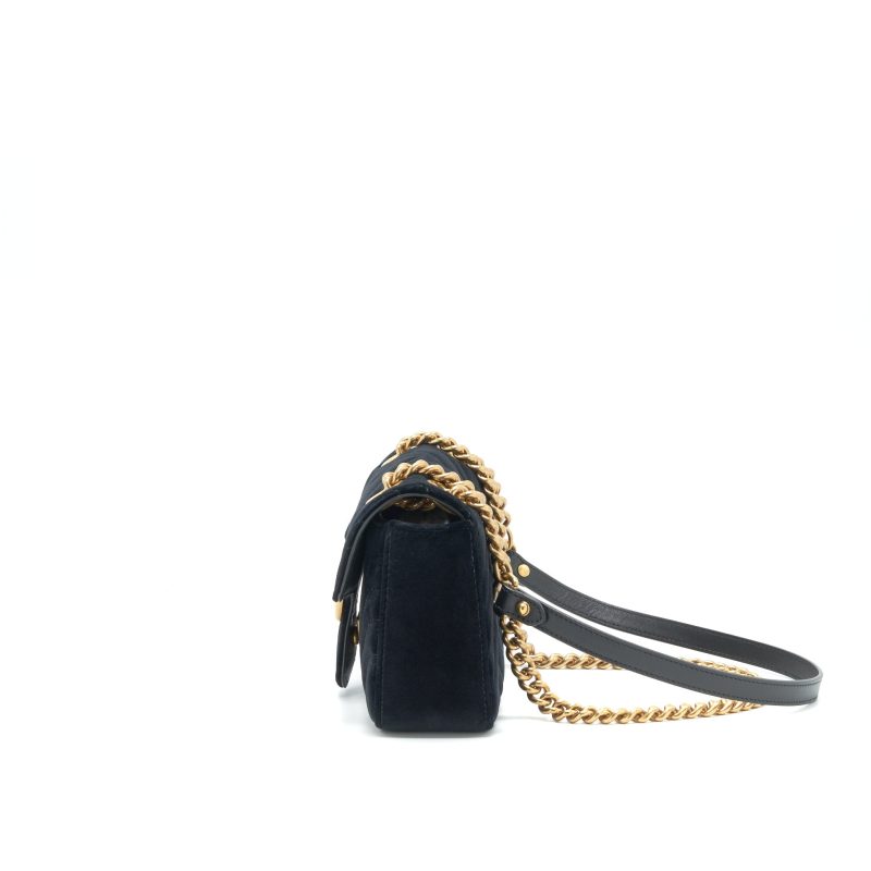Gucci Mini Marmont Flap Bag Velvet Black - Barde - Image 4
