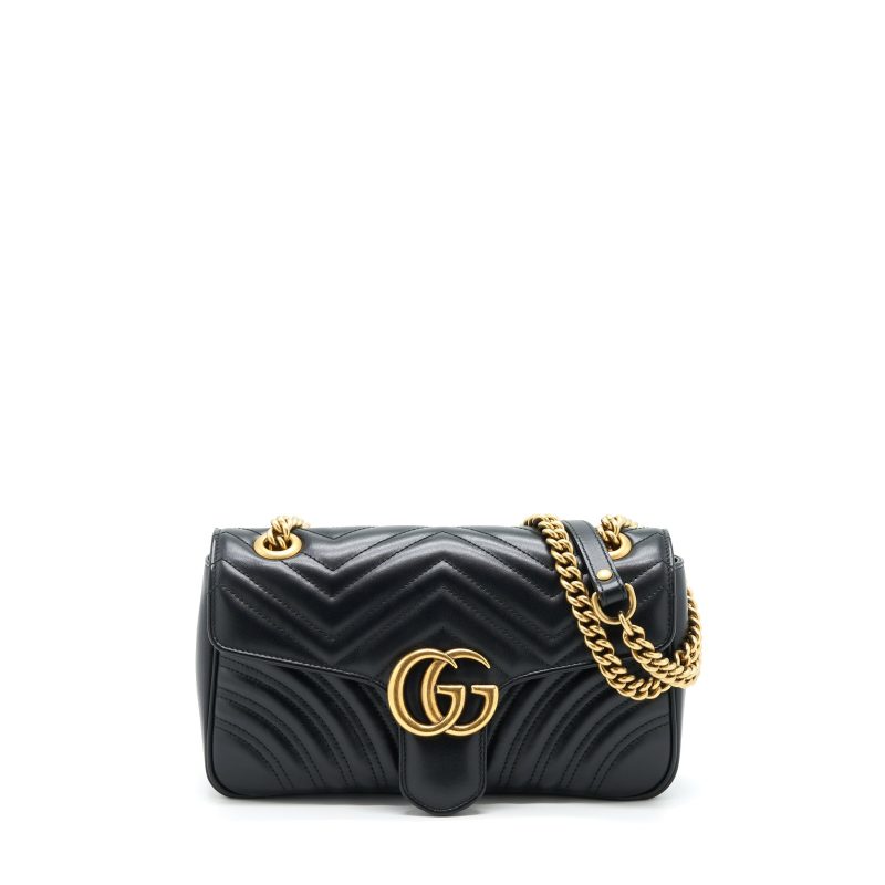 Gucci GG Marmont Small Matelasse Shoulder Bag Black GHW - Barde
