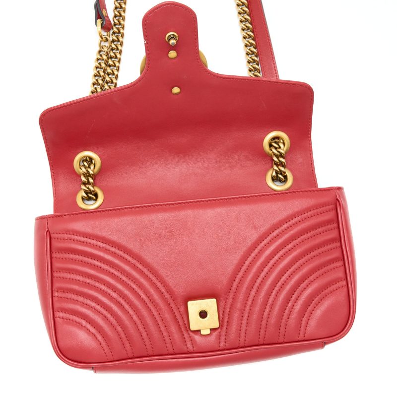 Gucci Small GG Marmont Bag Red GHW - Barde - Image 10