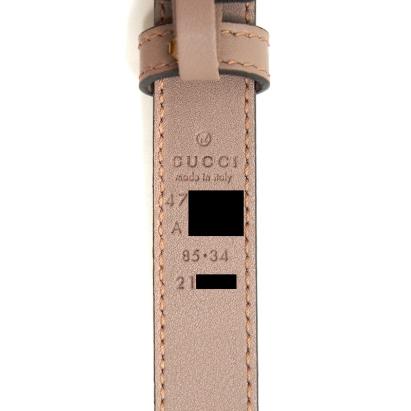 Gucci size85 Leather Belt with Pearl Double G bucket - Barde - Image 5