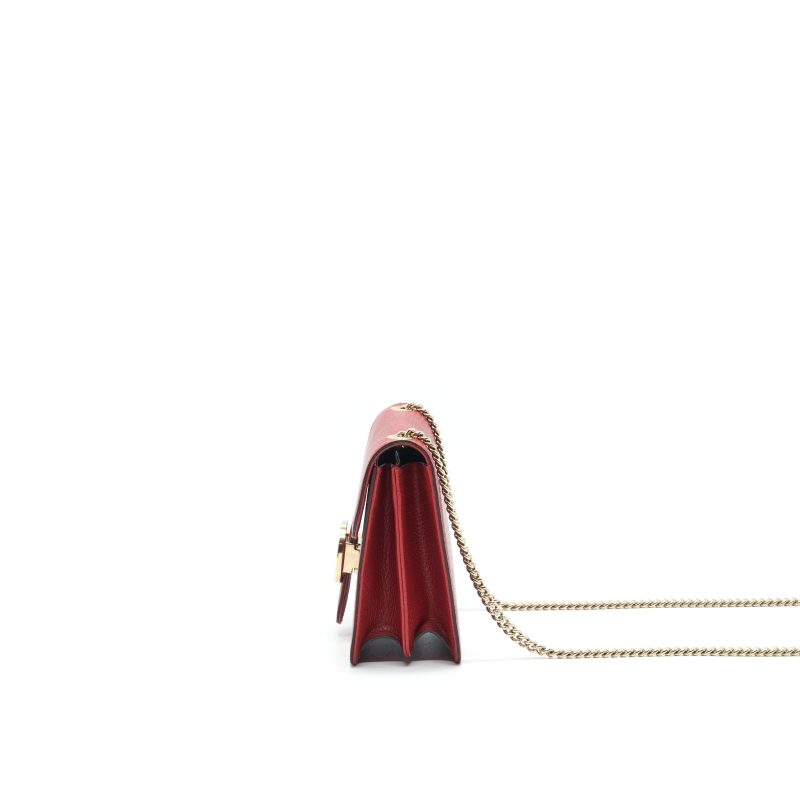 Gucci GG Interlocking Small Chain crossbody Bag Red with LGHW - Barde - Image 4