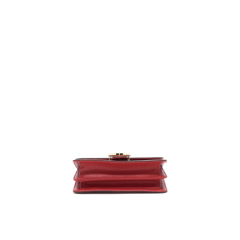 Gucci GG Interlocking Small Chain crossbody Bag Red with LGHW - Barde - Image 5