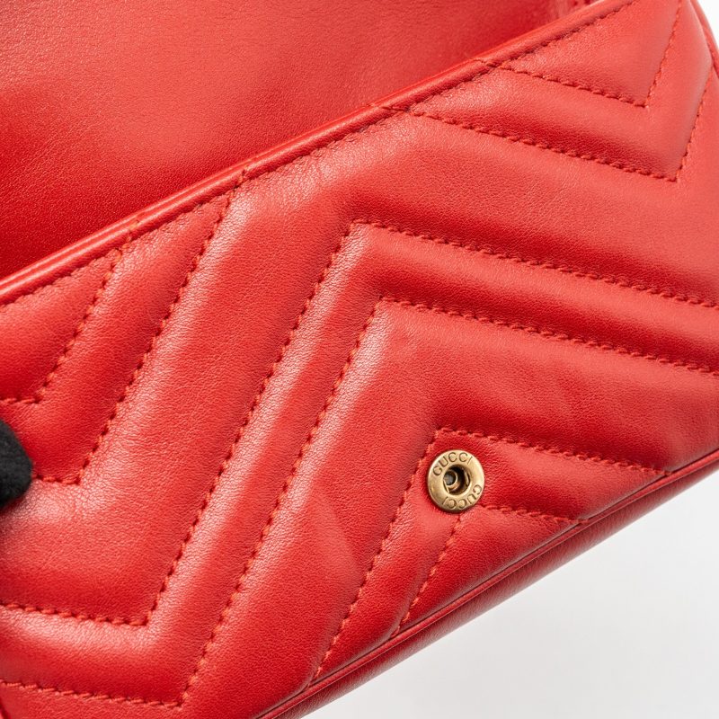 Gucci Super Mini gg Marmont calfskin Red GHW - Barde - Image 10