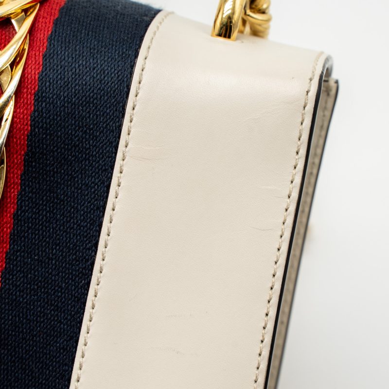 Gucci Mini Sylvie Chain Bag Calfskin White/Multicolour GHW - Barde - Image 10